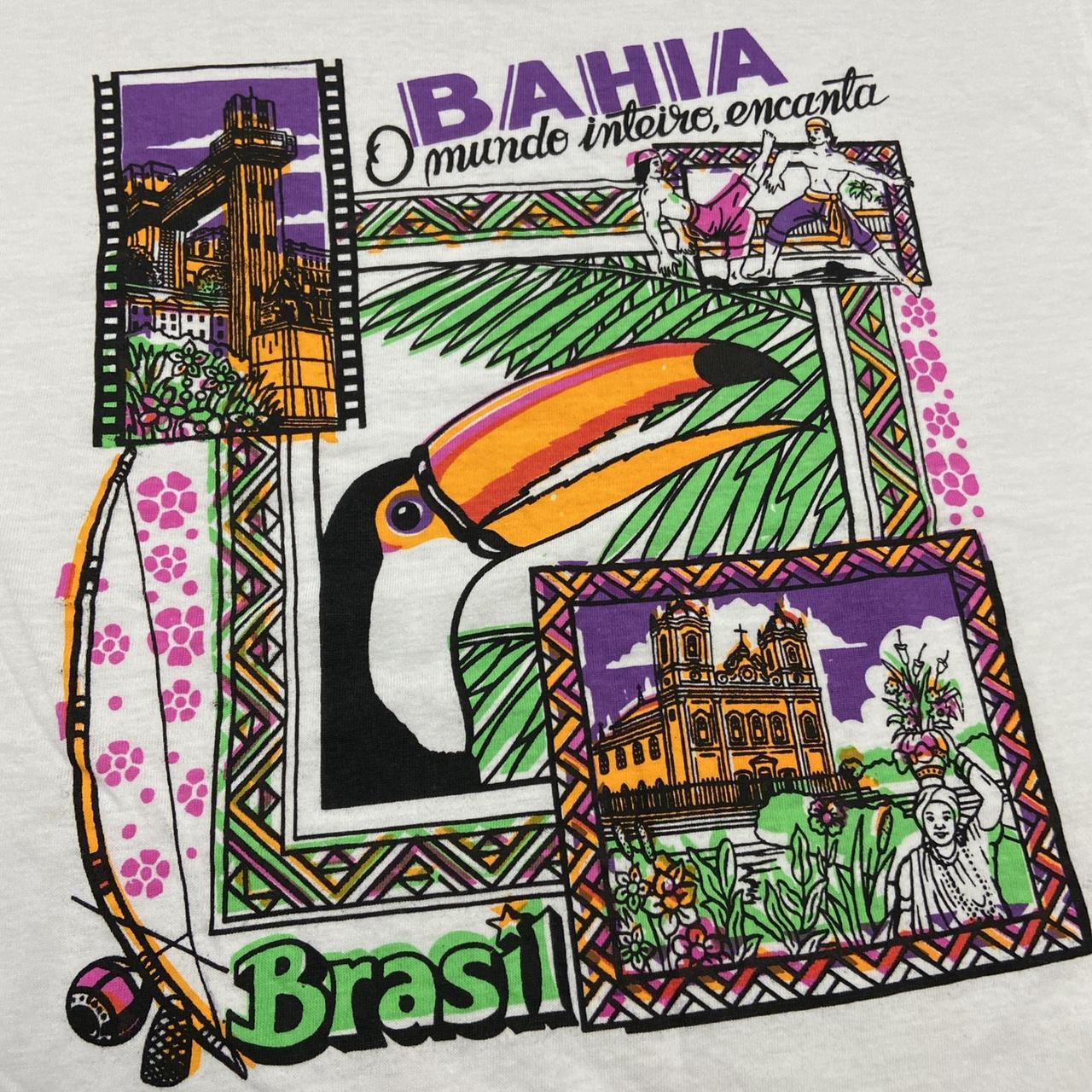 Vintage 90s Bahia Brasil tourist souvenir graphic white t-shirt