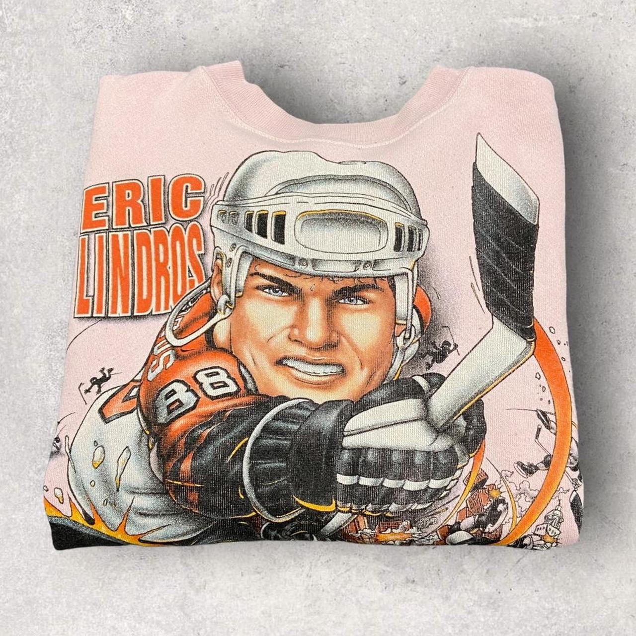 Vintage 90s USA Eric Lindros Philadelphia Flyers NHL ice hockey promotional sweatshirt