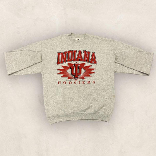 Vintage 90s USA Indiana Hoosiers university varsity football basketball promotional graphic sweatshi