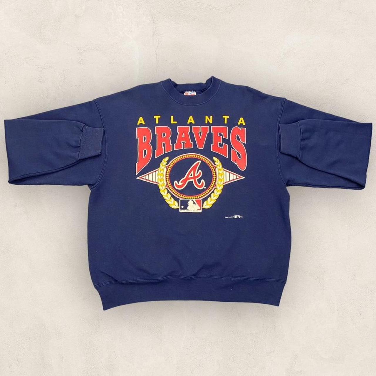 Vintage 90s USA Atlanta Braves MLB Major League Baseball promotional graphic sweatshirt