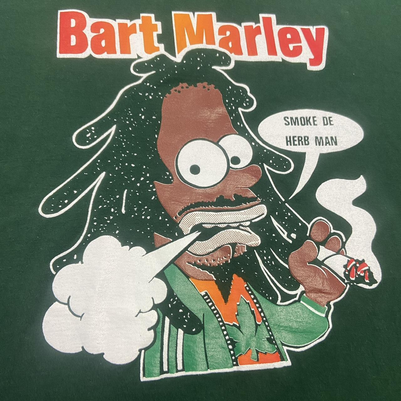 Vintage 90s USA Bart Marley the Simpsons parody reggae smoke graphic t-shirt