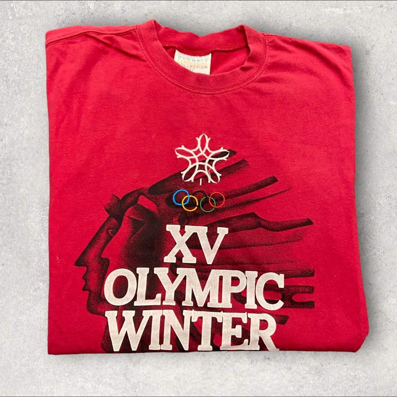 Vintage 80s adidas Canada XV Olympic winter games Calgary 1988 graphic t-shirt