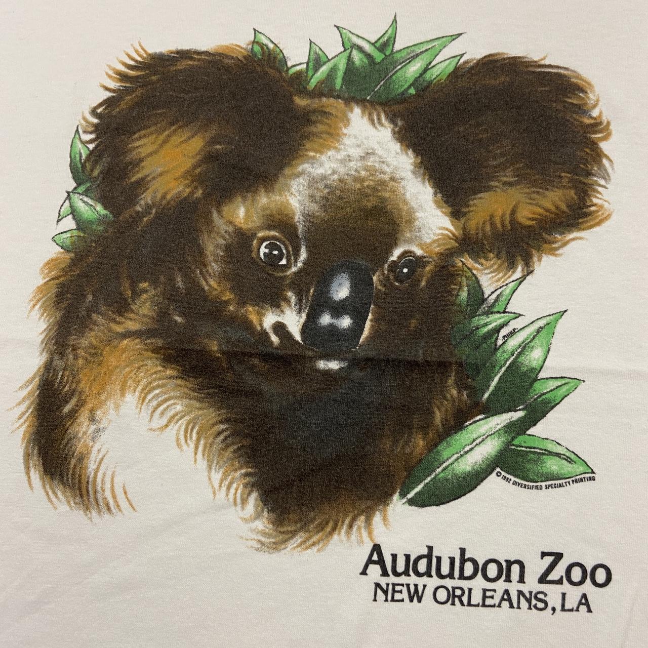 Vintage 90s USA Audubon Zoo New Orleans Louisiana koala bear wildlife promotional graphic t-shirt