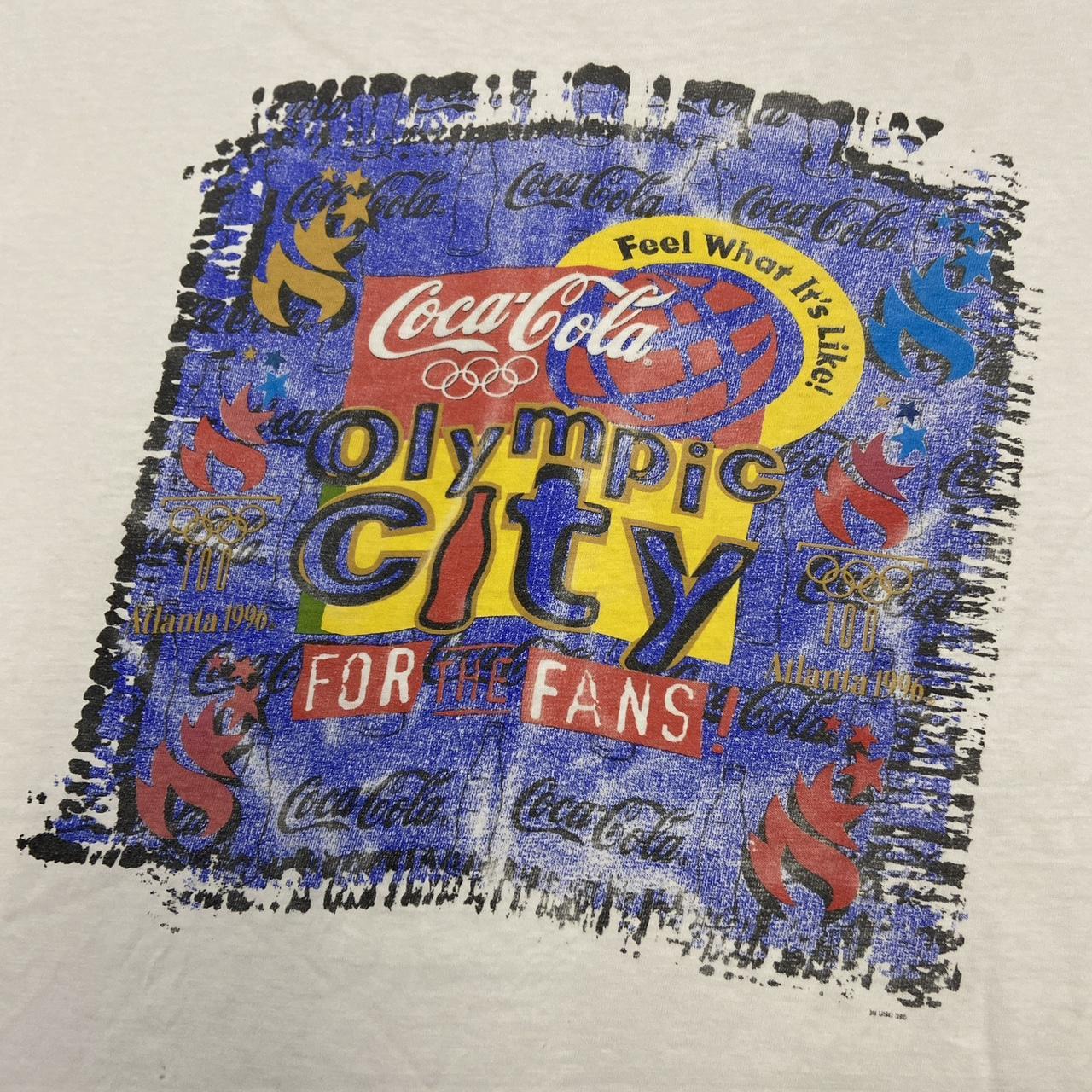 Vintage 90s USA Coca Cola Olympic city Atlanta Olympics summer games promotional graphic t-shirt