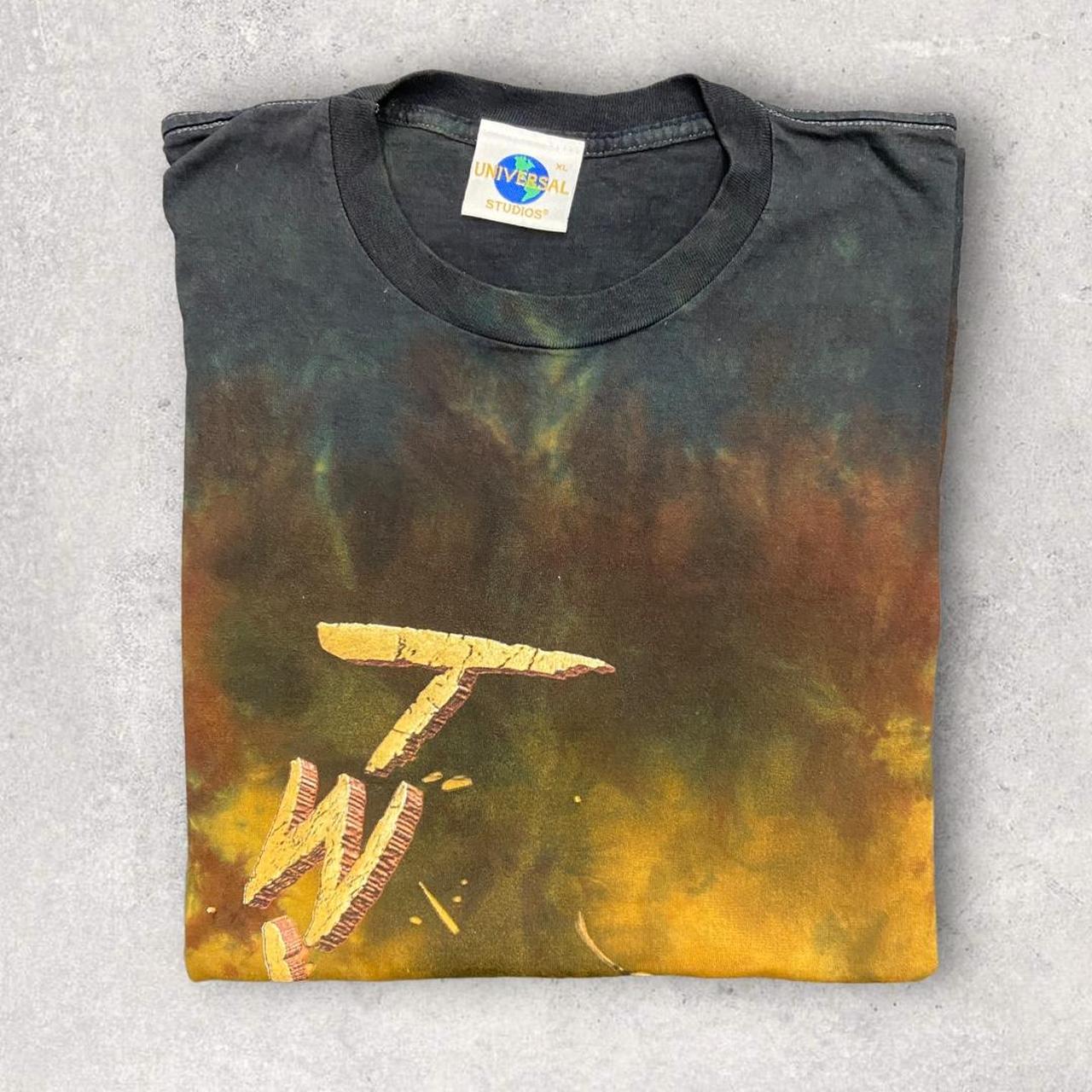 Vintage 90s USA twister ride universal studios Florida theme park graphic tie dye t-shirt