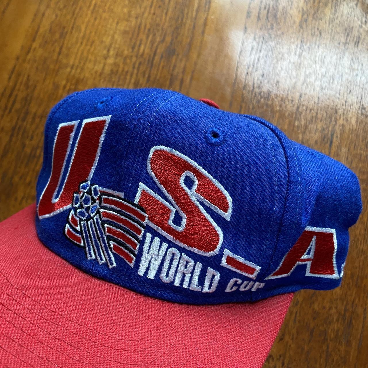 Vintage 90s USA World Cup 94 football tournament graphic blue/red cap