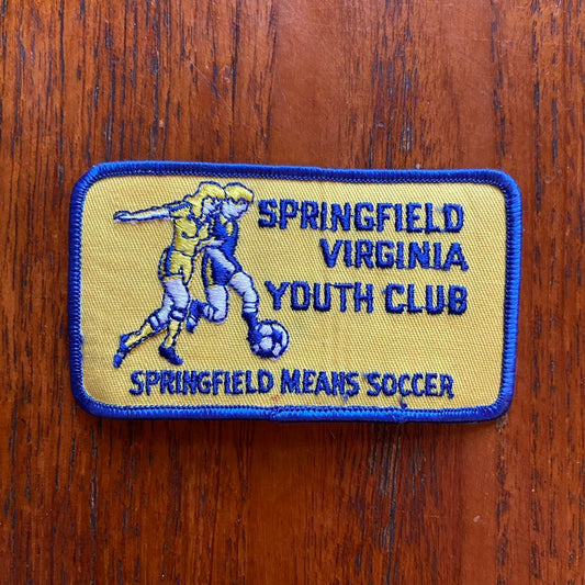 Vintage 80s USA patch Springfield Virginia youth club soccer football embroidered sew on badge