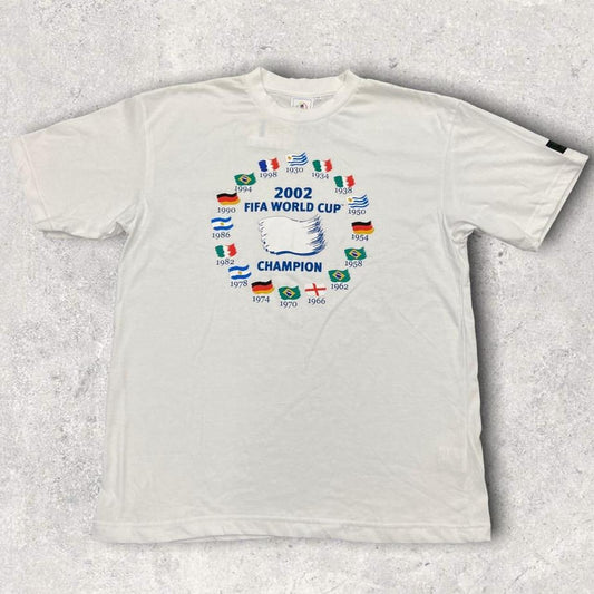 Vintage 2000s Japan Korea World Cup 2002 graphic white t-shirt