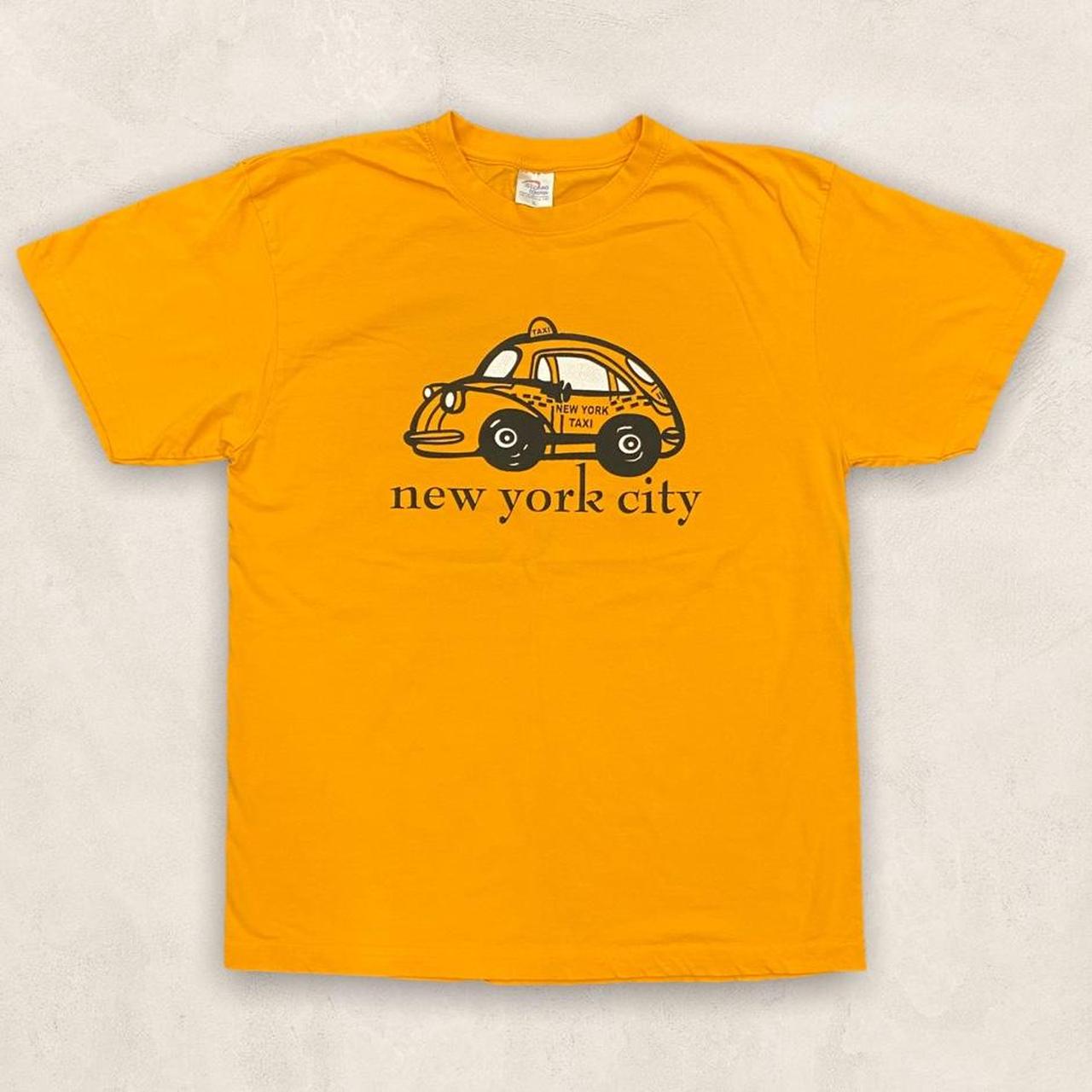 Vintage 90s USA New York City yellow taxi cab tourist souvenir yellow t-shirt