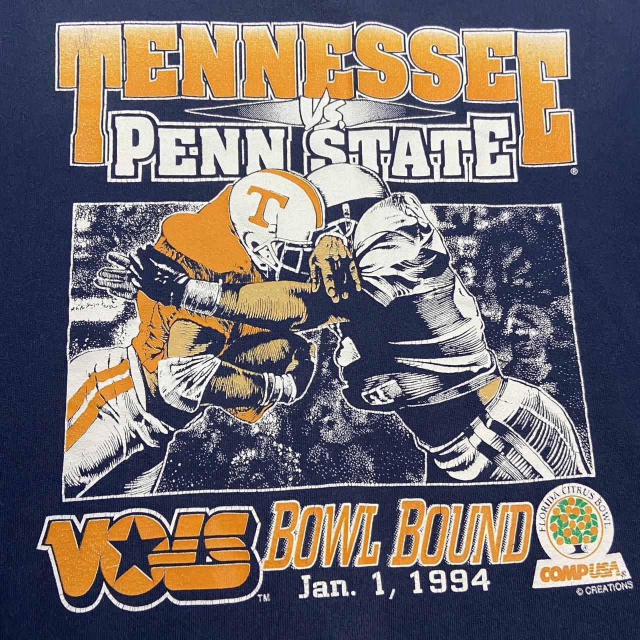 Vintage 90s USA Tennessee vs Penn State college football citrus bowl promotional graphic sweatshirt