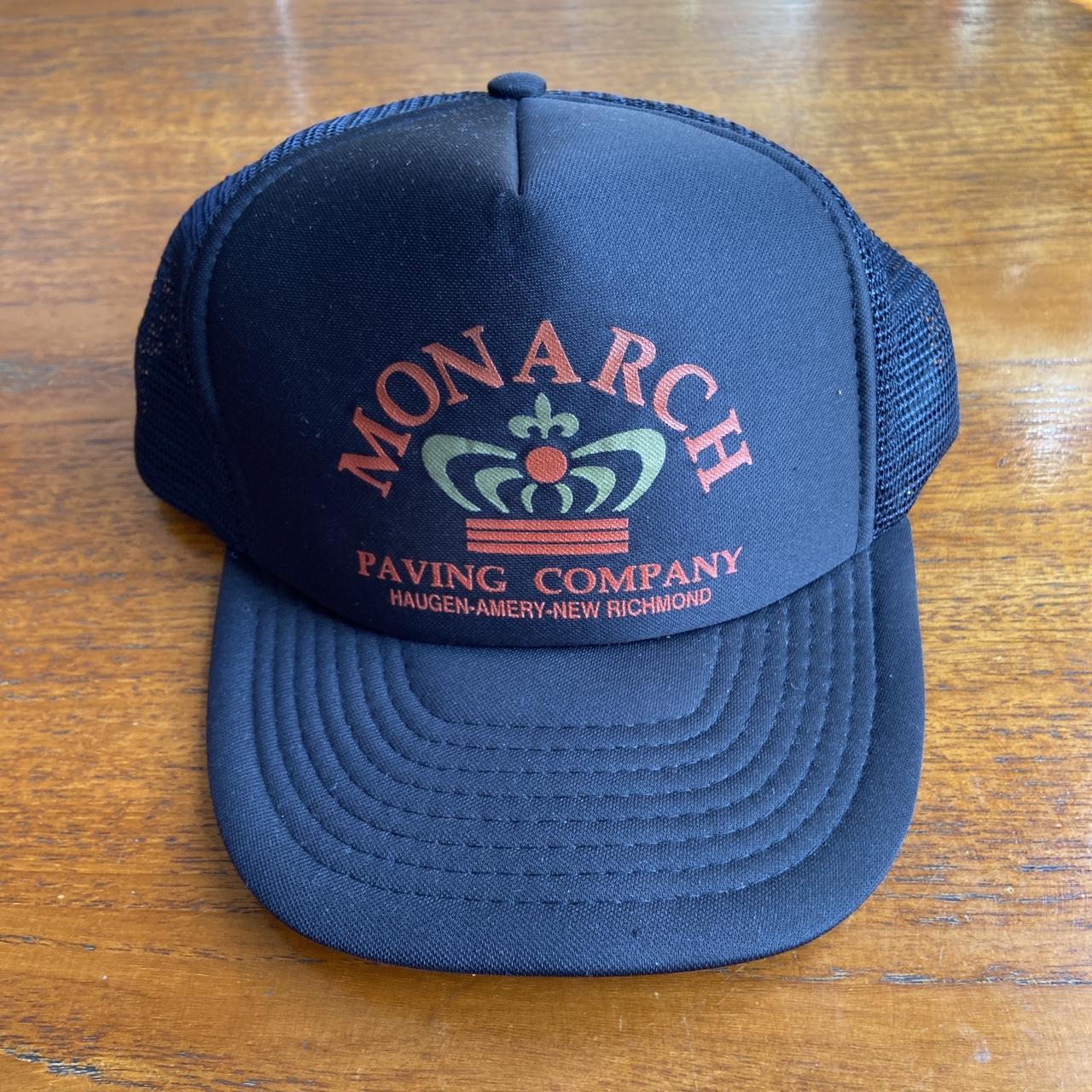 Vintage 90s USA monarch paving company Wisconsin promotional graphic trucker cap