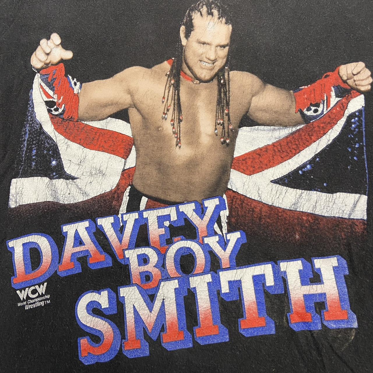 Vintage 90s USA Davey Boy Smith WCW wrestling British bulldog promotional graphic t-shirt