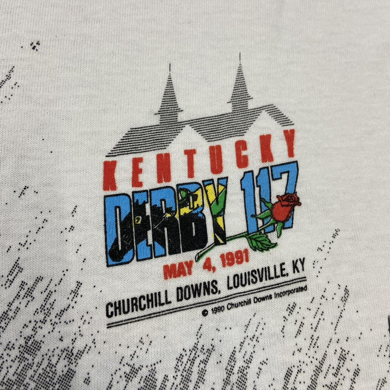 Vintage 90s USA Kentucky Derby horse racing promotional graphic t-shirt