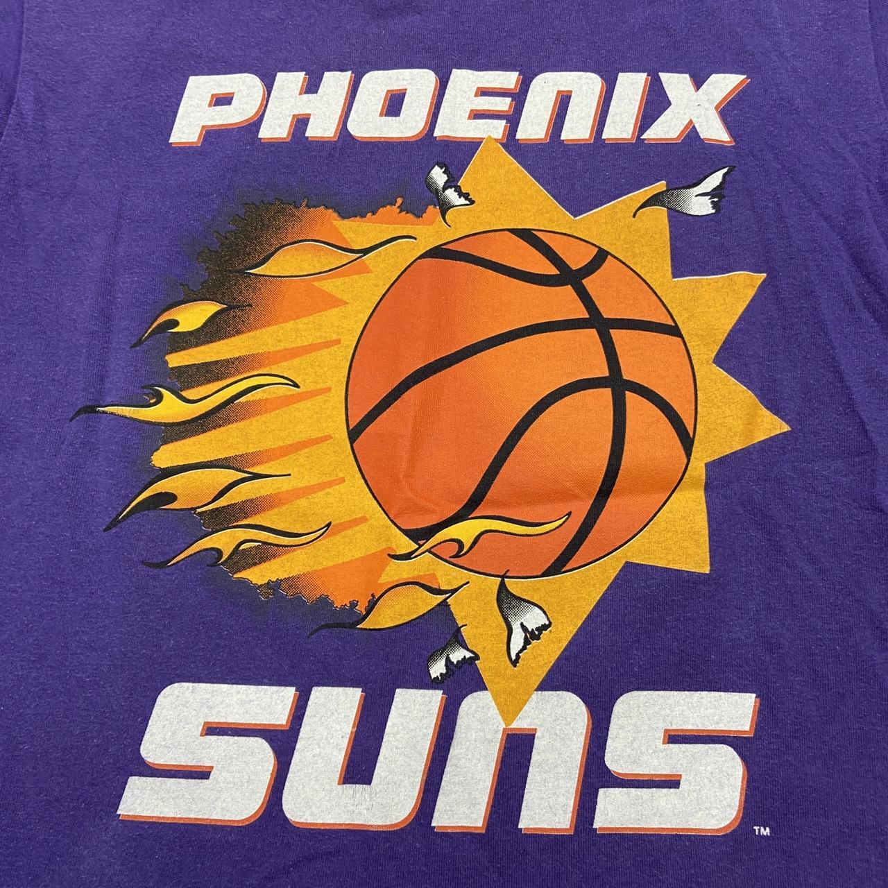 Vintage 90s USA Phoenix Suns NBA basketball promotional graphic purple t-shirt