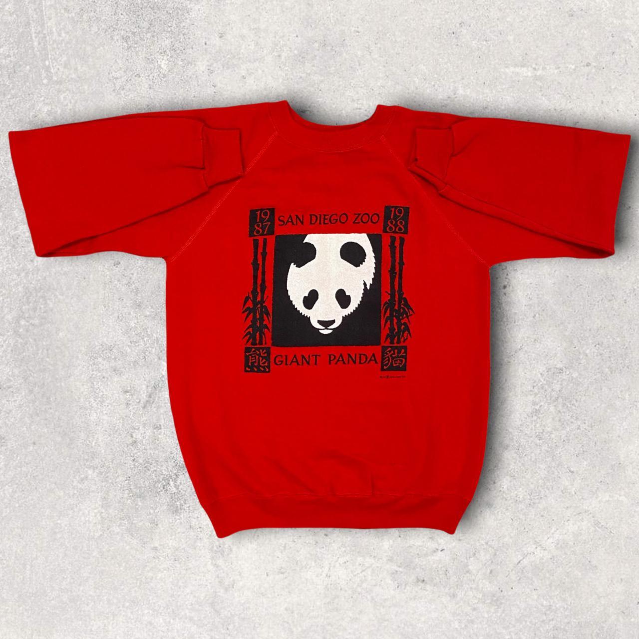 Vintage 90s USA San Diego Zoo giant panda nature promotional graphic sweatshirt