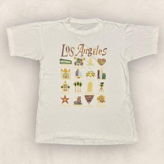 Vintage 90s USA Los Angeles landmarks promotional graphic t-shirt