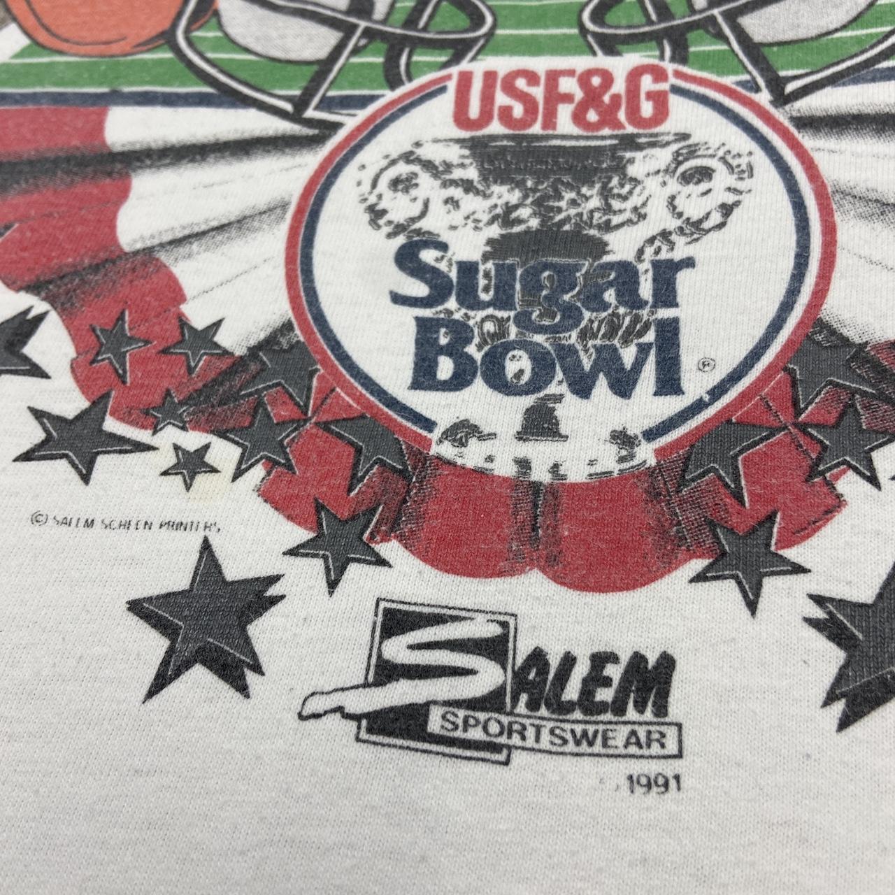 Vintage 90s USA Sugar Bowl NFL American Football promotional graphic t-shirt