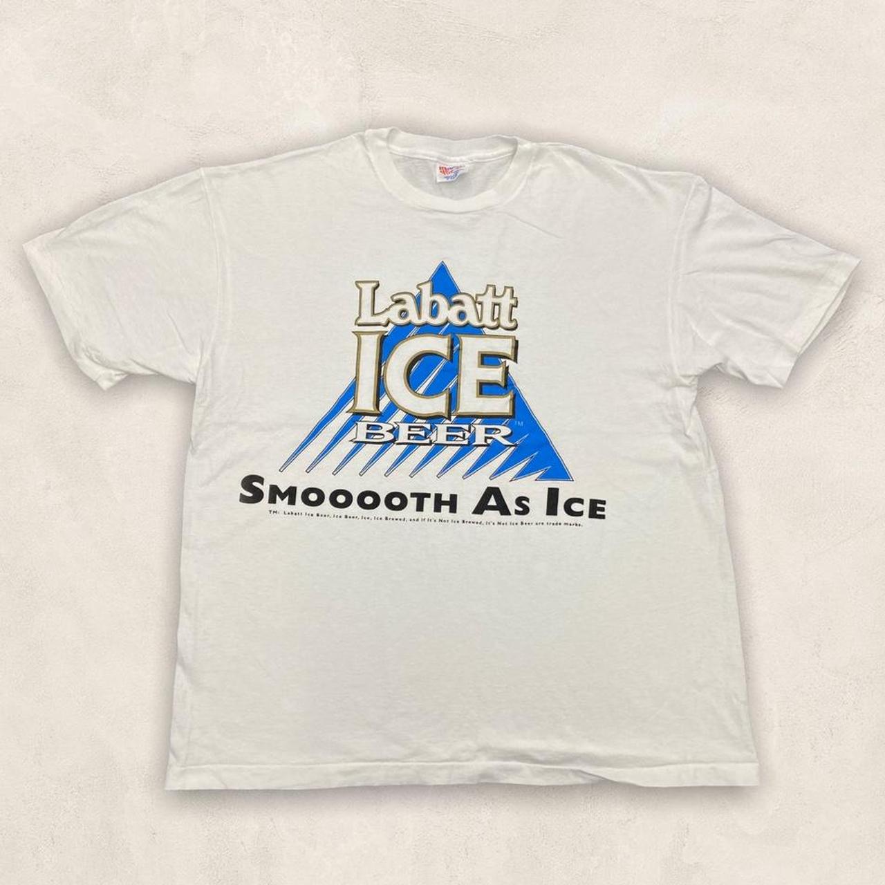 Vintage 90s Labatt ice beer canada alcohol graphic white t-shirt