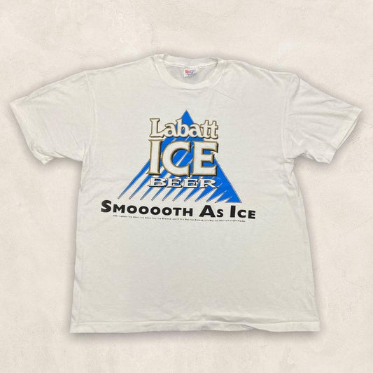 Vintage 90s Labatt ice beer canada alcohol graphic white t-shirt