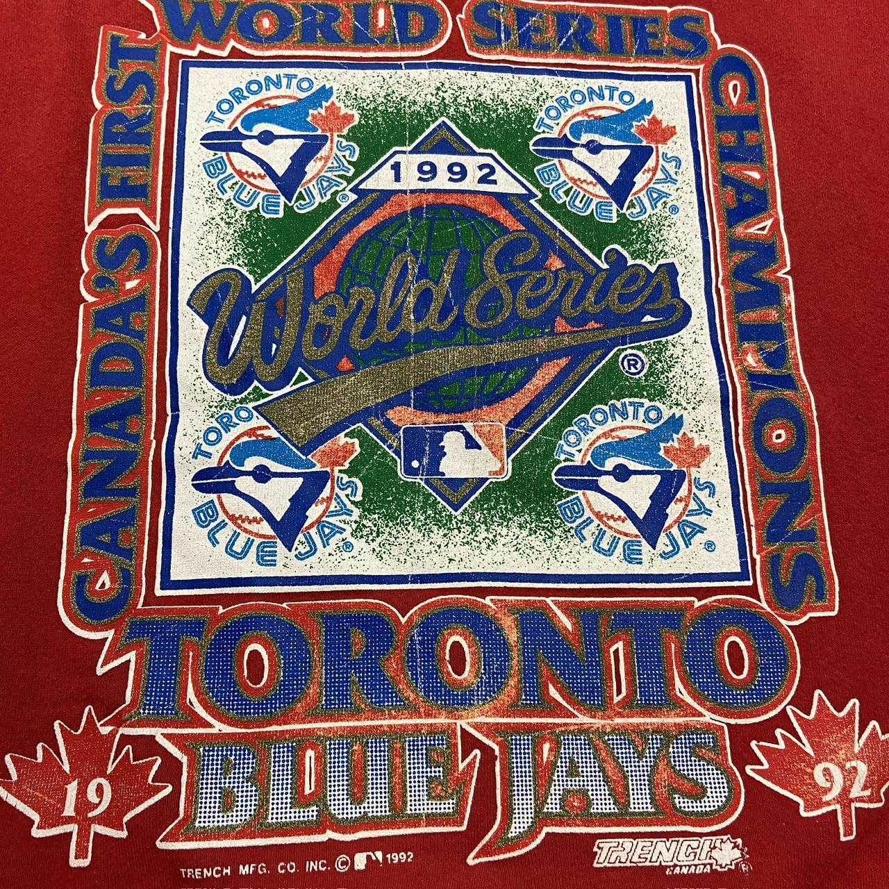 Vintage 90s Canada Toronto Blue Jays World Series champions MLBBaseball promotional sweatshirt