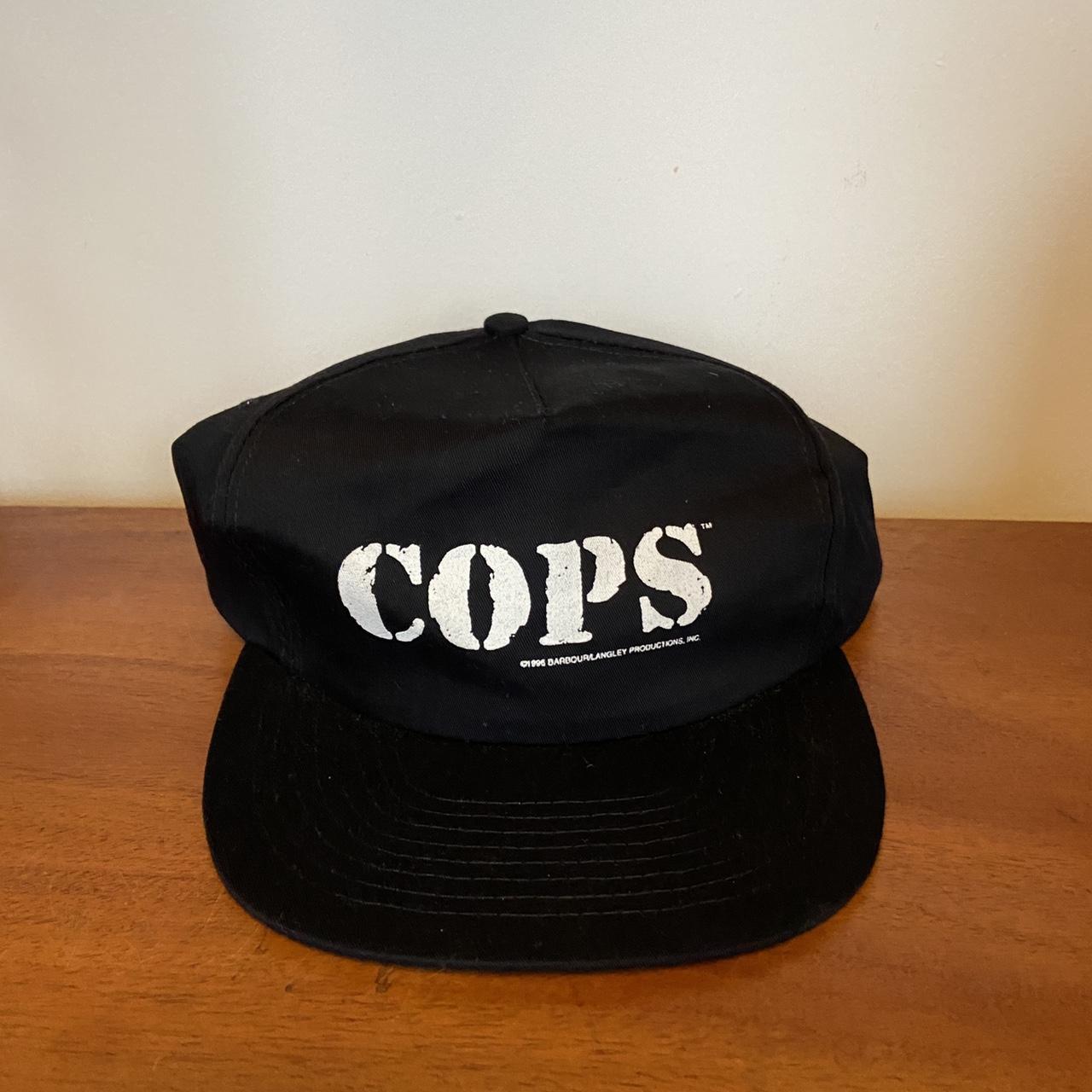 Vintage 90s USA Cops TV Show graphic black cap