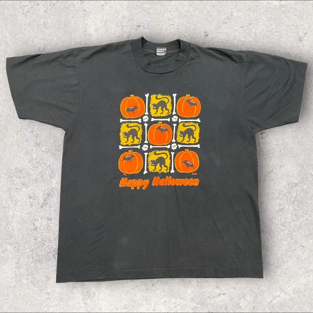 Vintage 90s USA ‘happy Halloween’ slogan promotional t-shirt