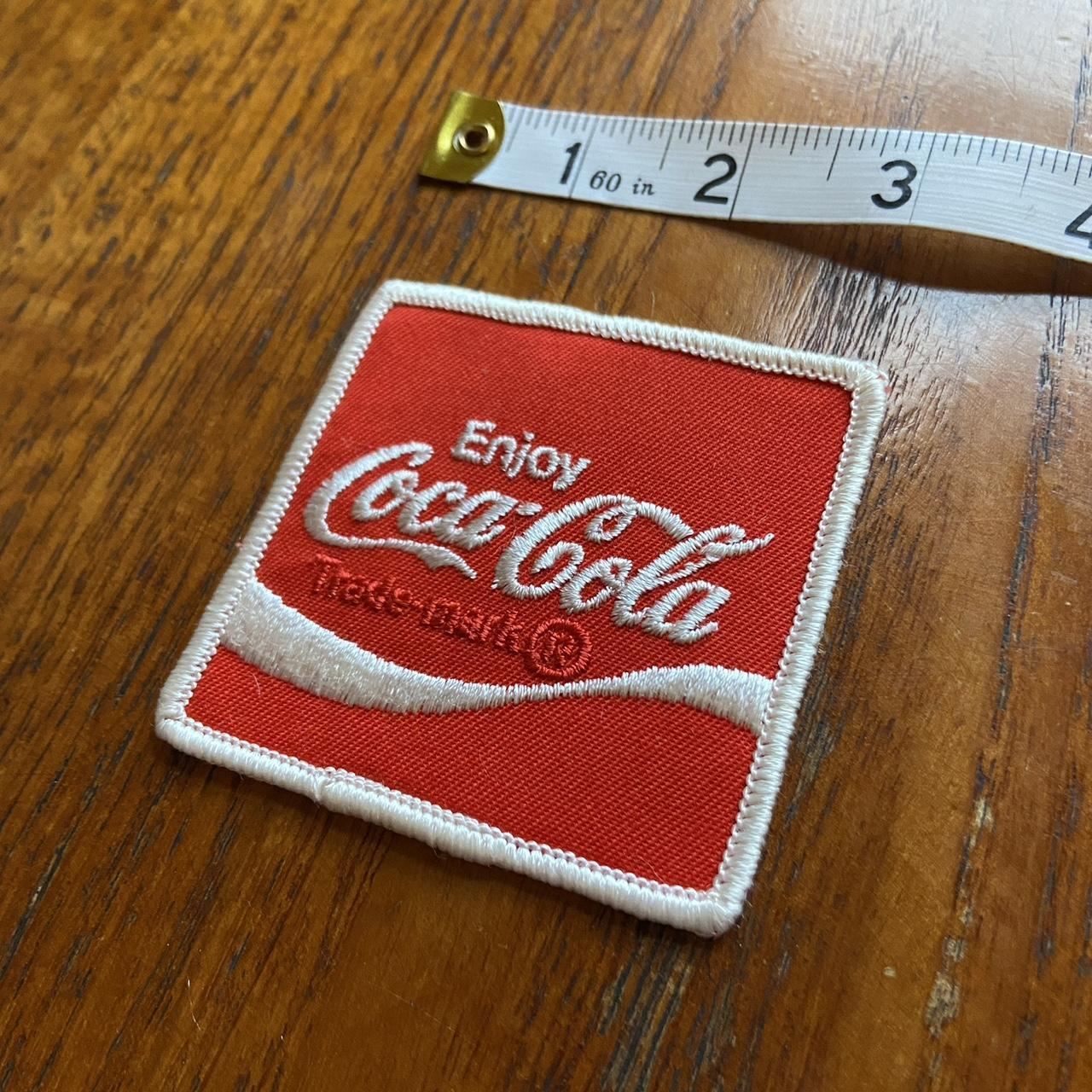 Vintage 80s USA patch Coca Cola coke promotional embroidered sew on badge