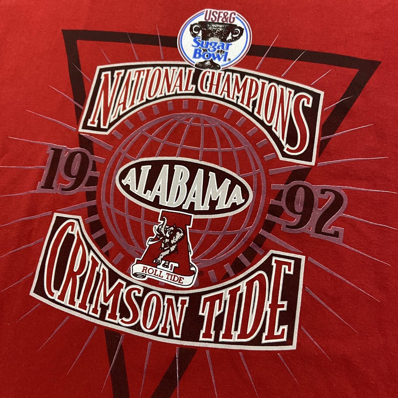 Vintage 90s USA university of Alabama sugar bowl champions 1992 college football nfl graphic t-shirt