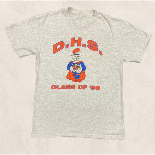 Vintage 90s USA DHS seniors college class of 98 graphic t-shirt