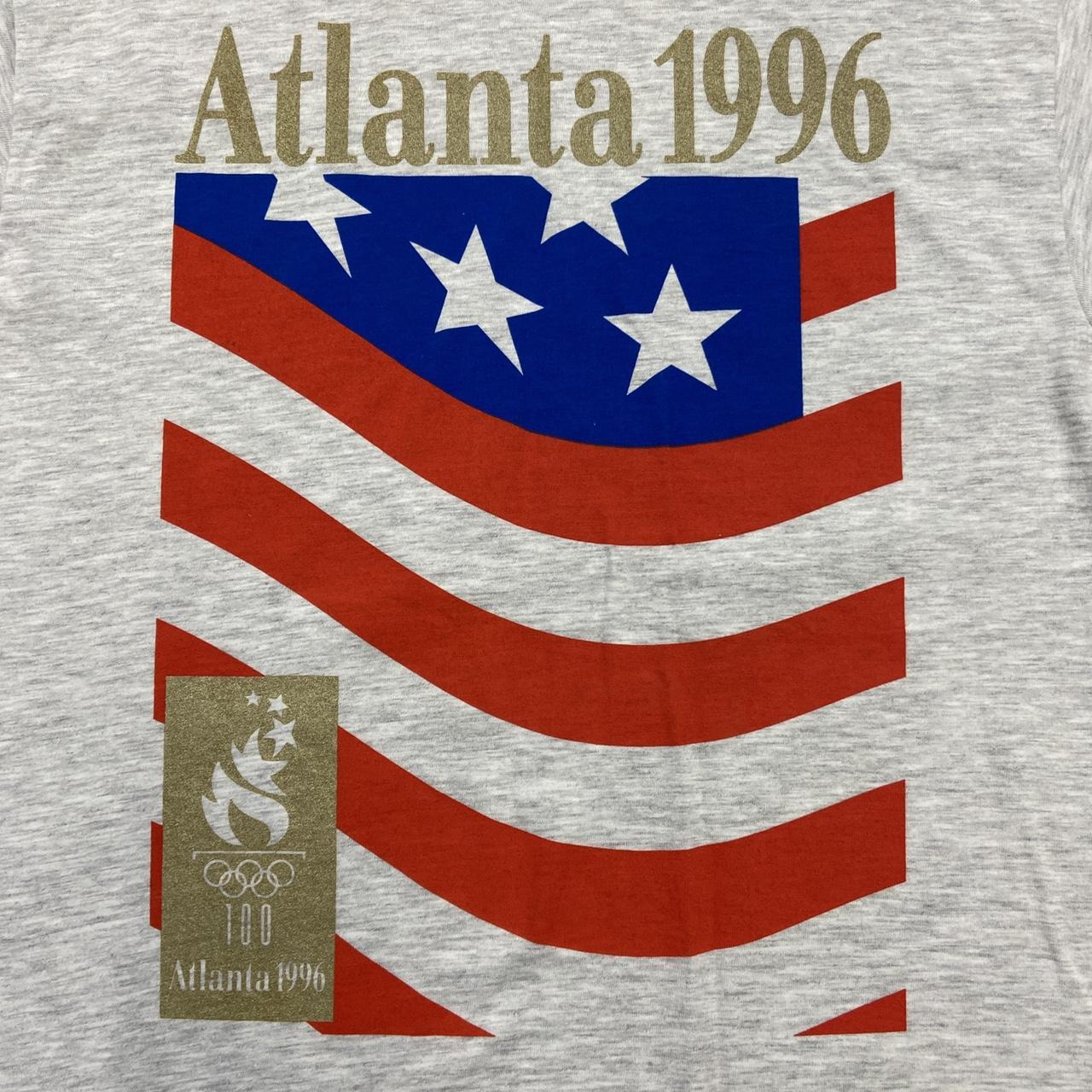 Vintage 90s USA Atlanta Olympics 1996 dead-stock graphic grey t-shirt