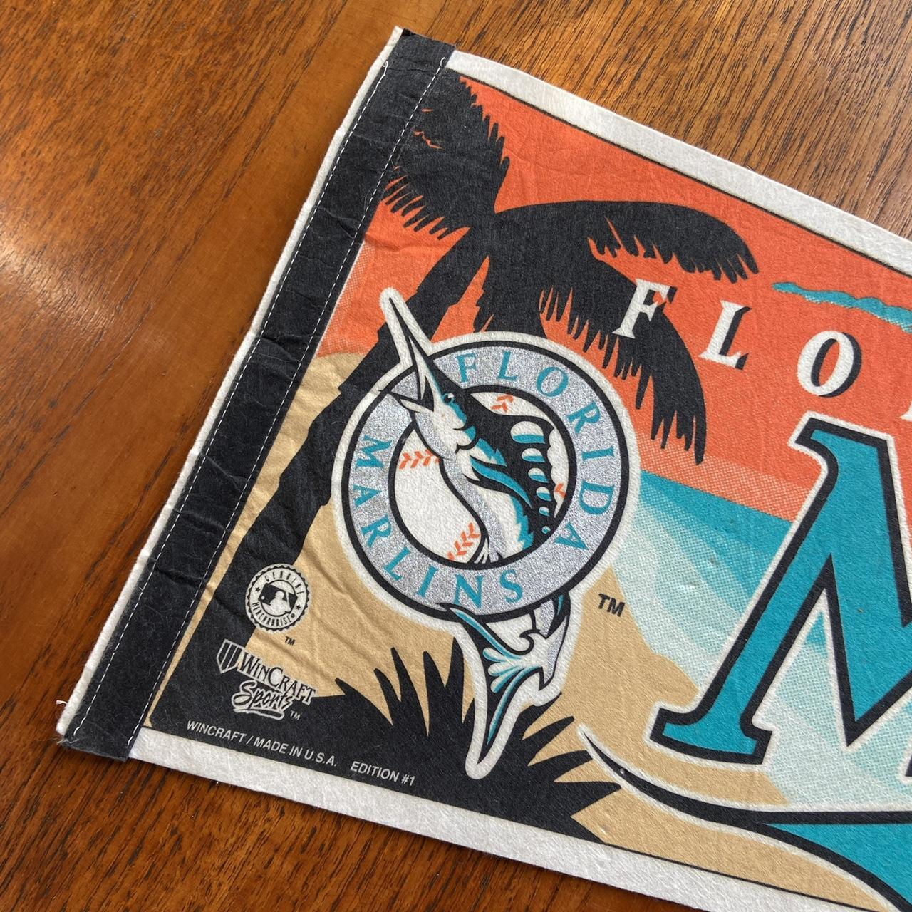 Vintage 90s USA Florida Miami Marlins MLB baseball felt pennant