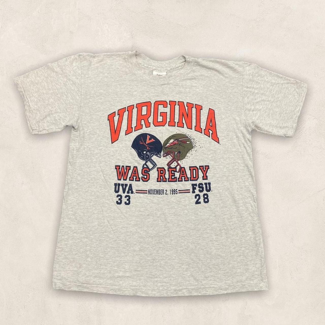 Vintage 90s USA Virginia state college football varsity graphic grey t-shirt