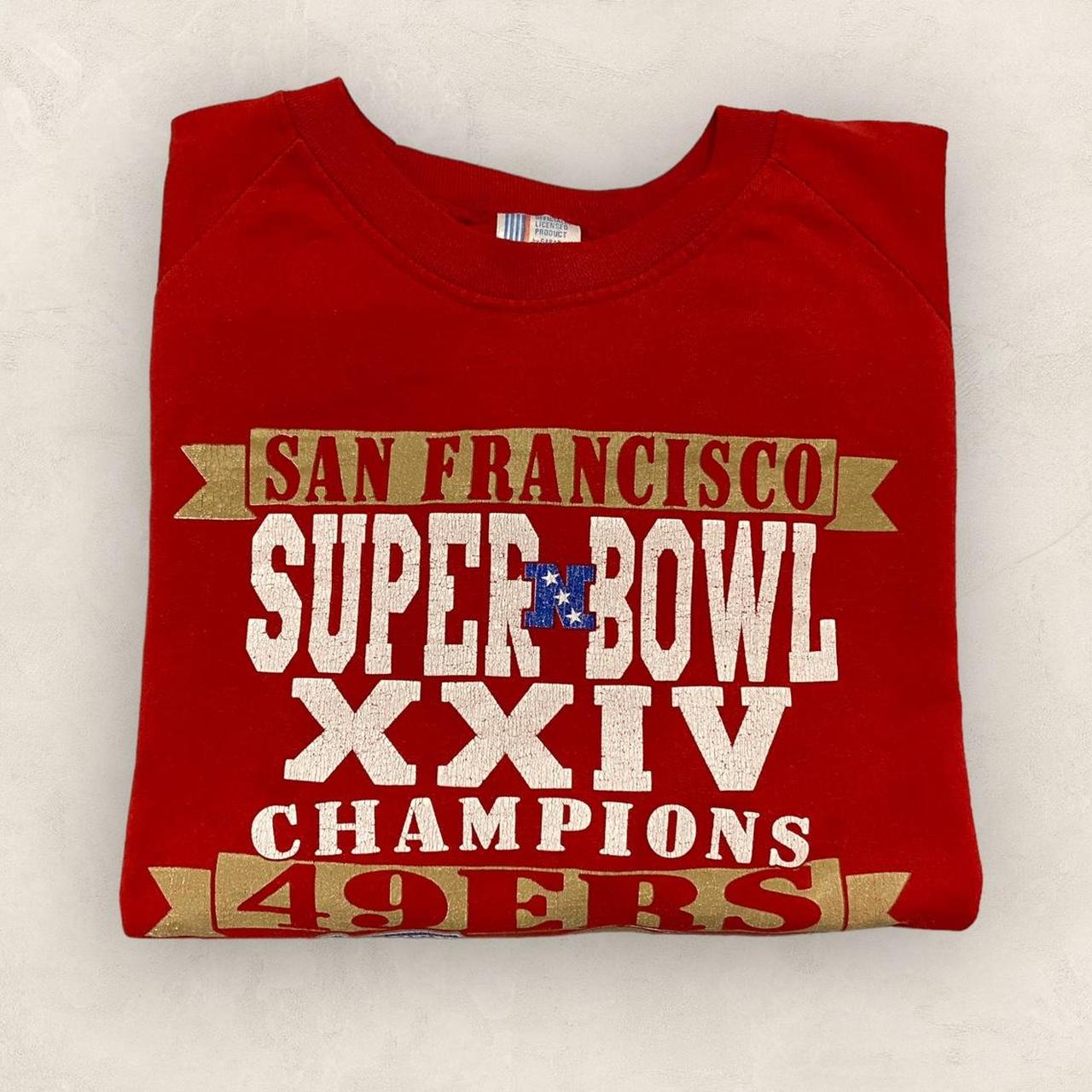 Vintage 90s USA San Francisco 49ers NFL Super Bowl 24 promotional graphic sweatshirt