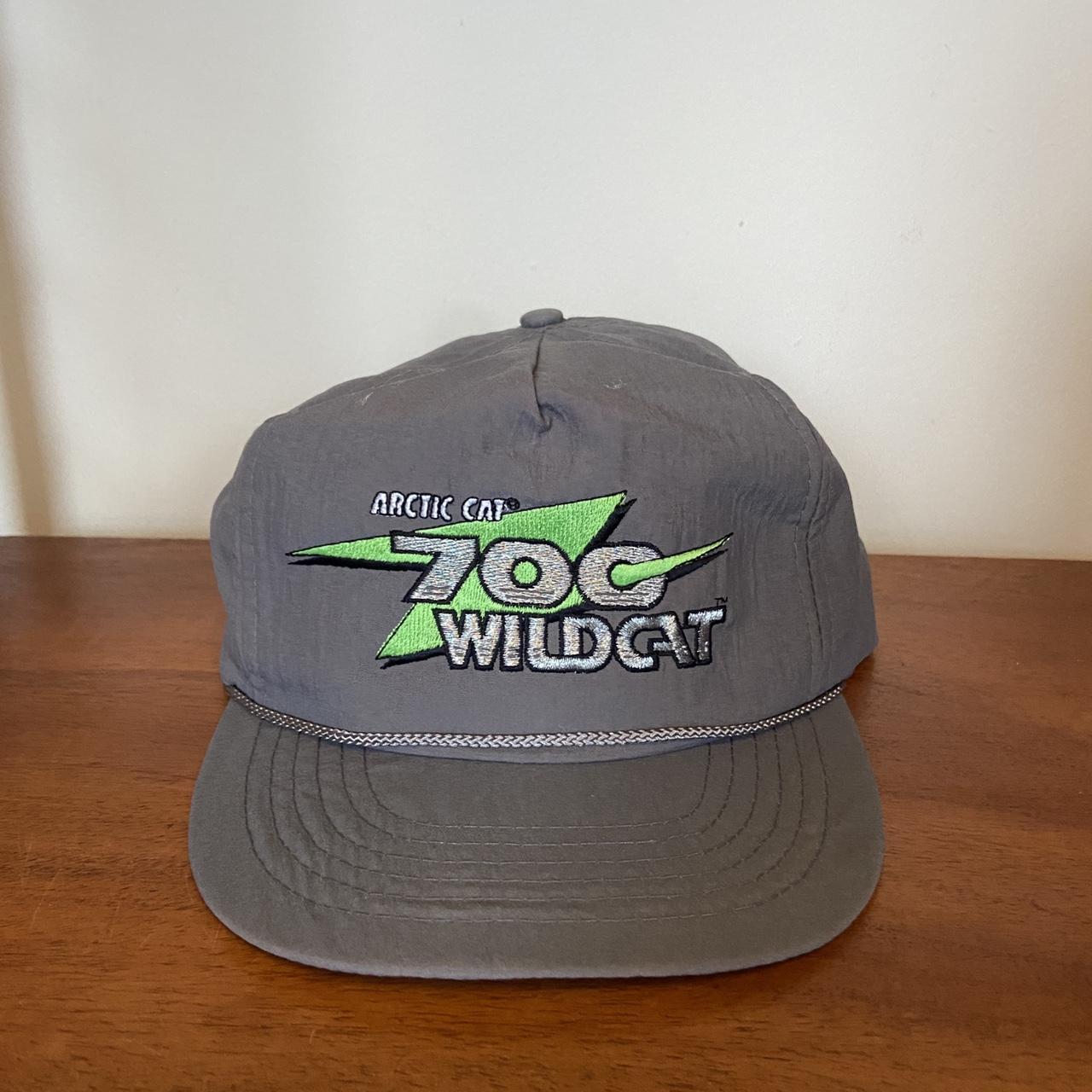 Vintage 90s USA Arctic Cat 700 wildcat snowmobile graphic grey cap