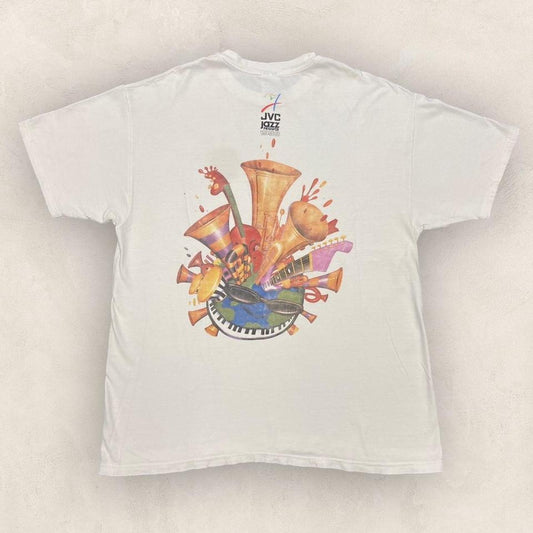 Vintage 90s USA JVC Jazz Festival music promotional graphic t-shirt