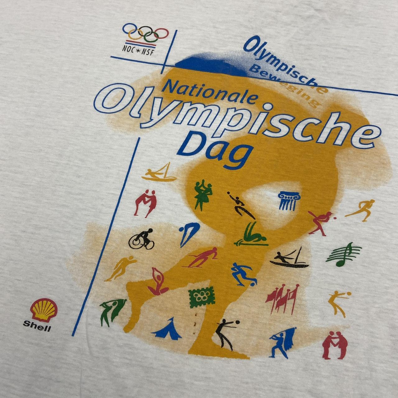 Vintage 90s National Olympics day Dutch Olympic committee graphic white t-shirt