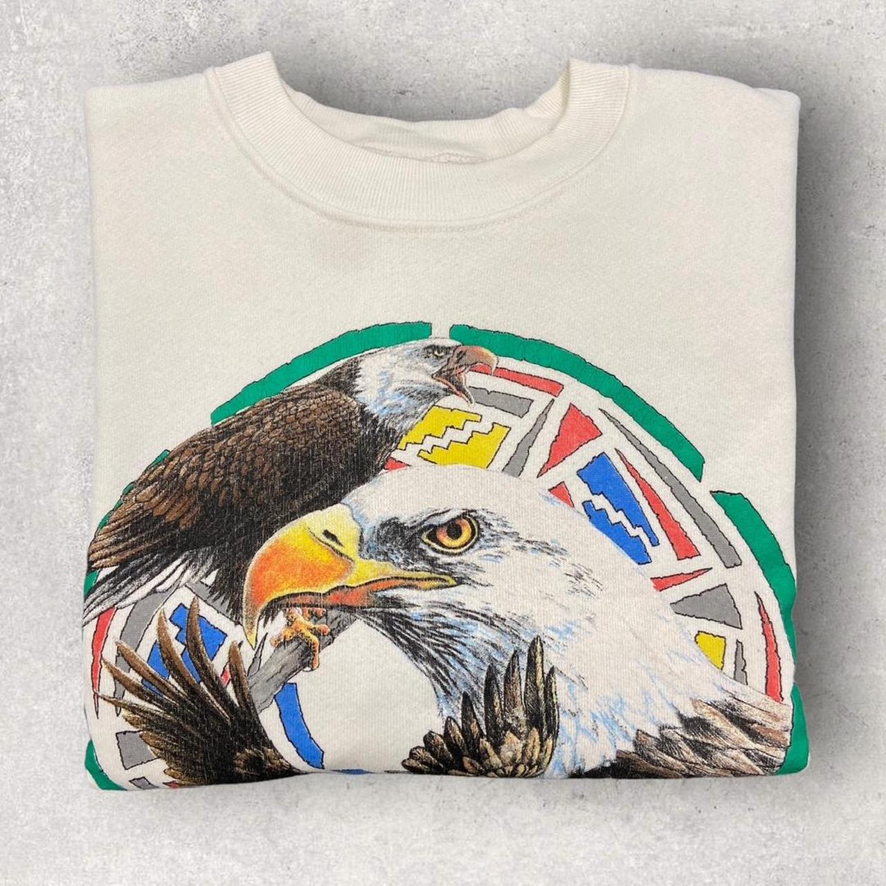 Vintage 90s USA American bald eagle nature wildlife promotional graphic sweatshirt