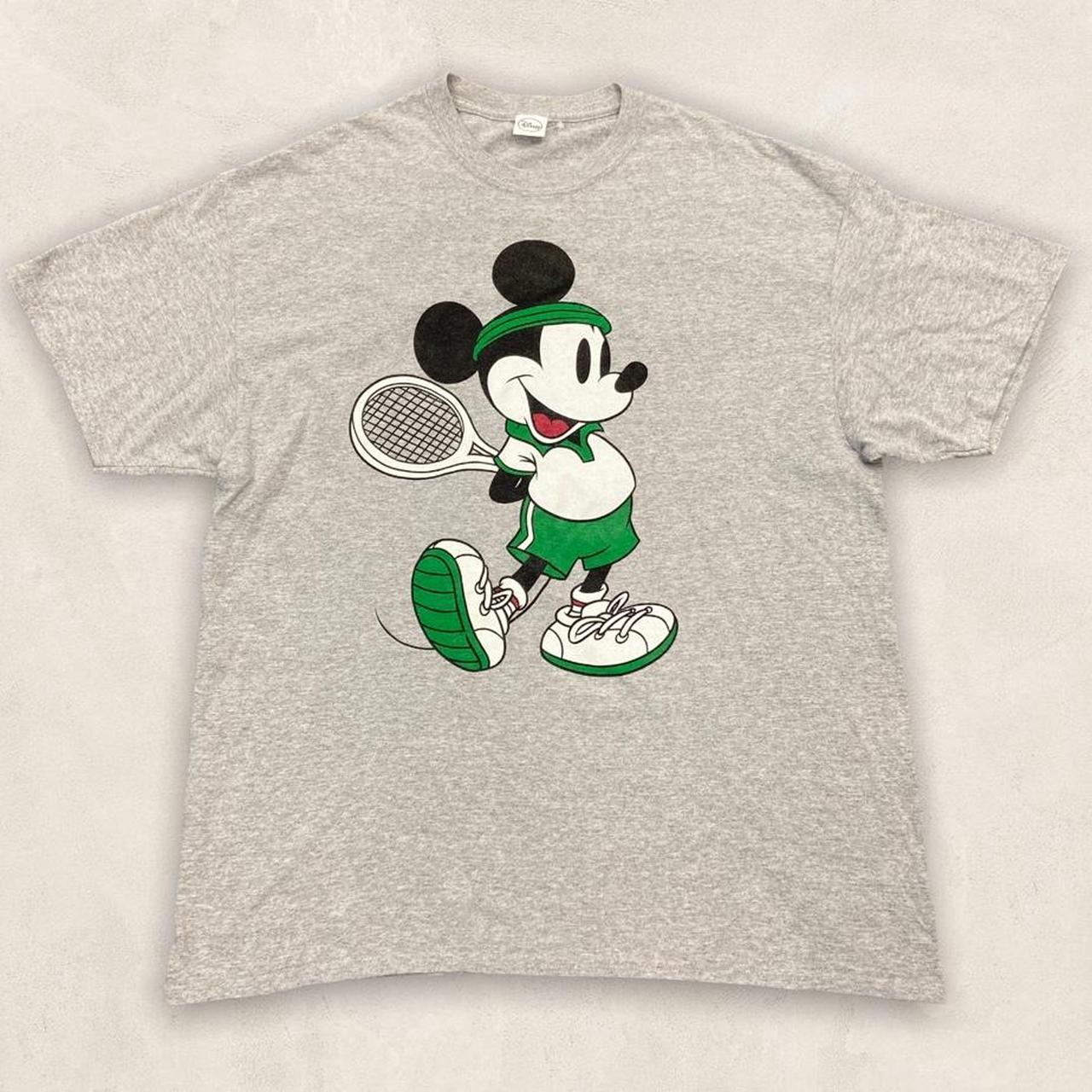 Vintage USA The Disney Store Mickey Mouse tennis graphic grey t-shirt