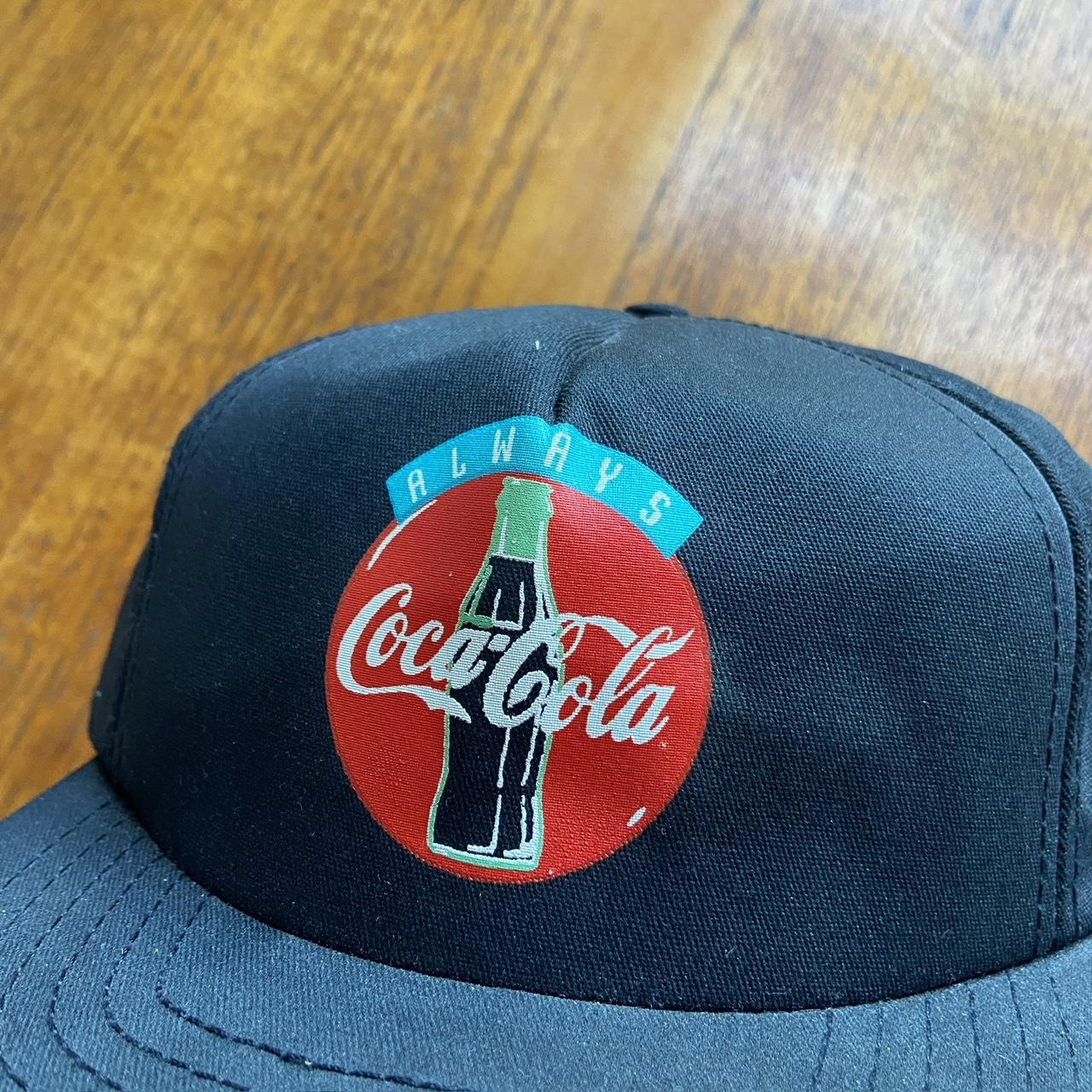 Vintage 90s USA Coca Cola coke slogan promotional graphic trucker cap